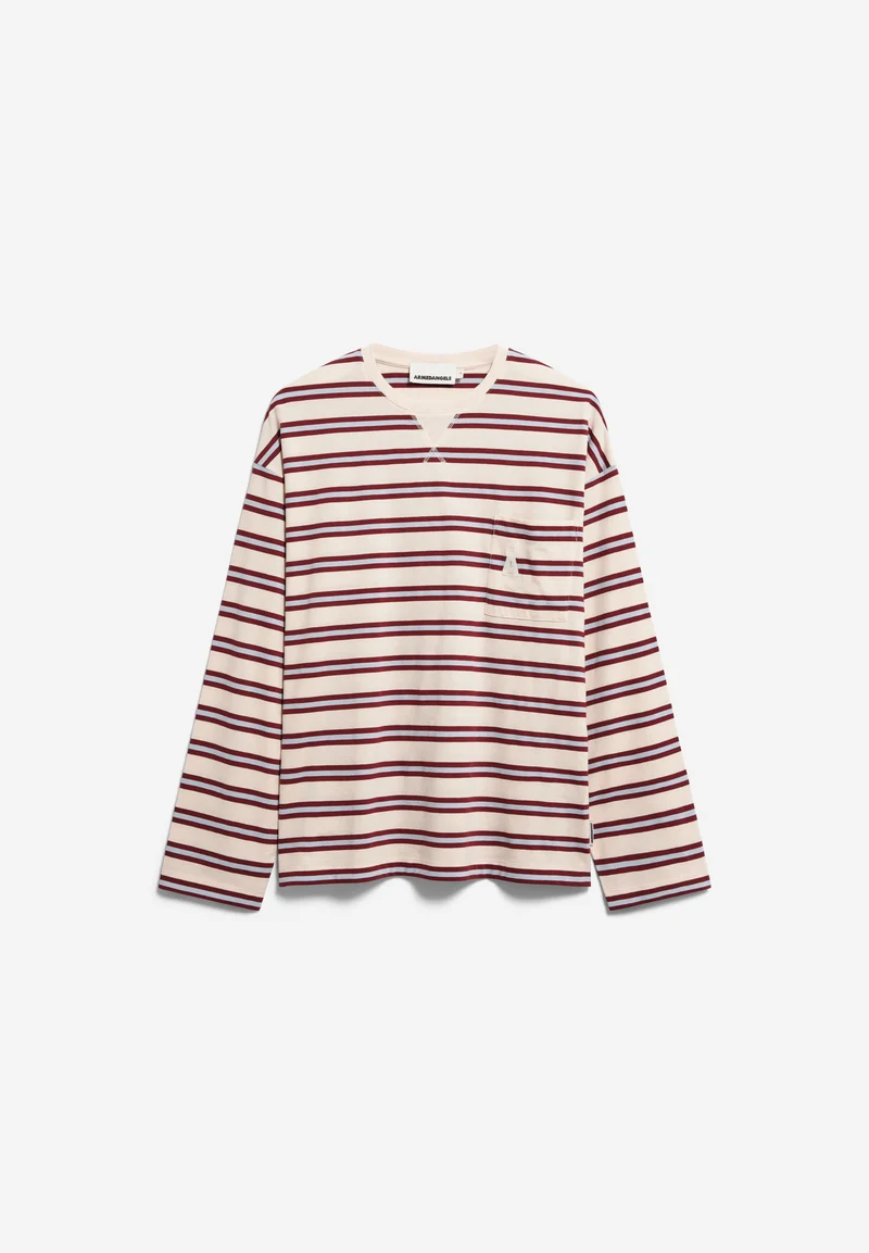 ICONIC Å FIETAA GESTREIFTES LANGARMSHIRT | undyed-velvet red-soft blue