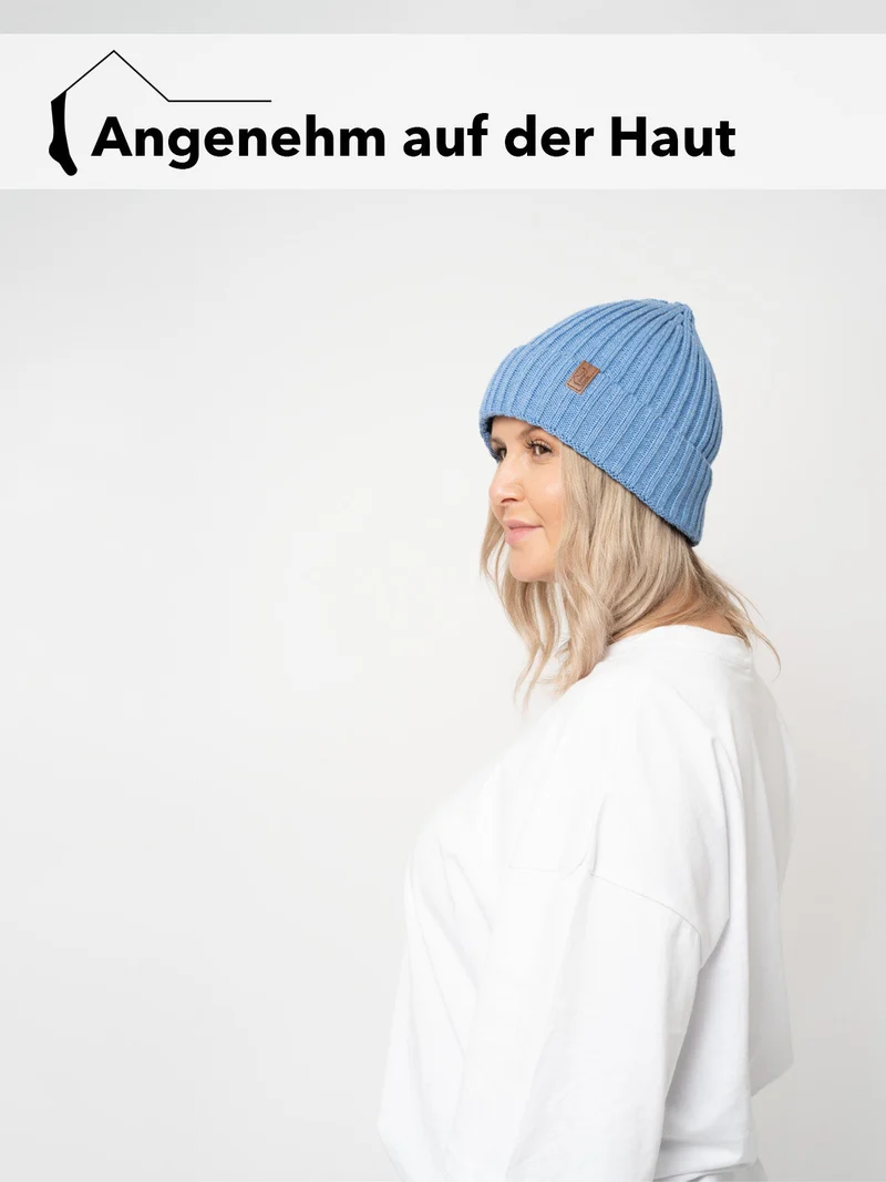 Mütze mit Umschlag Beanie aus Baumwolle