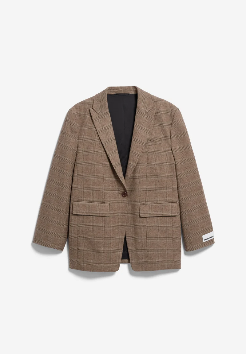 KARIERTER OVERSIZED BLAZER | claystone - sand stone
