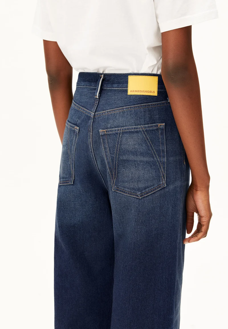 ENIJAA HIGH WAIST SELVEDGE WIDE JEANS | midnight air