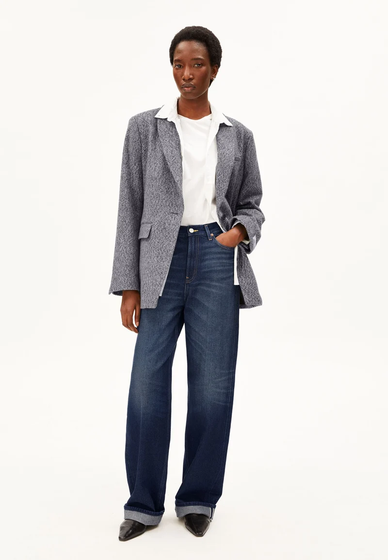 ENIJAA HIGH WAIST SELVEDGE WIDE JEANS | midnight air