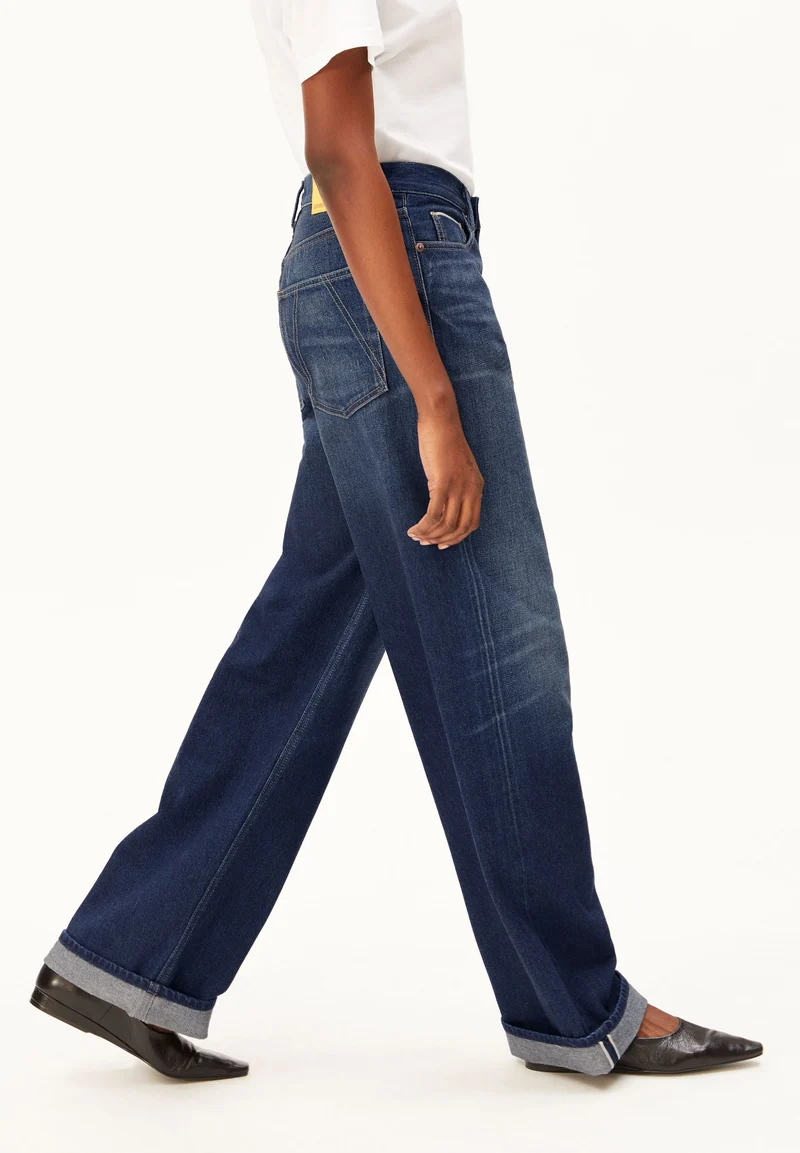 ENIJAA HIGH WAIST SELVEDGE WIDE JEANS | midnight air