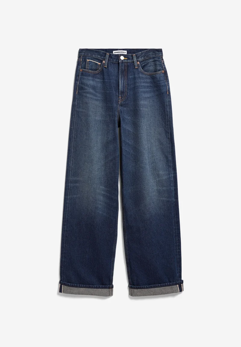 ENIJAA HIGH WAIST SELVEDGE WIDE JEANS | midnight air