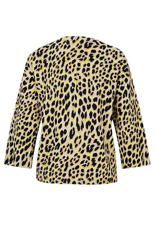 Feinstrickpullover mit Leoprint