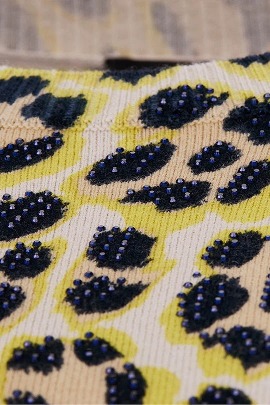 Feinstrickpullover mit Leoprint