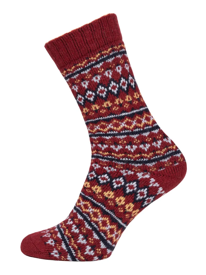 Ein Paar 45% Wollsocken Buntes s Design
