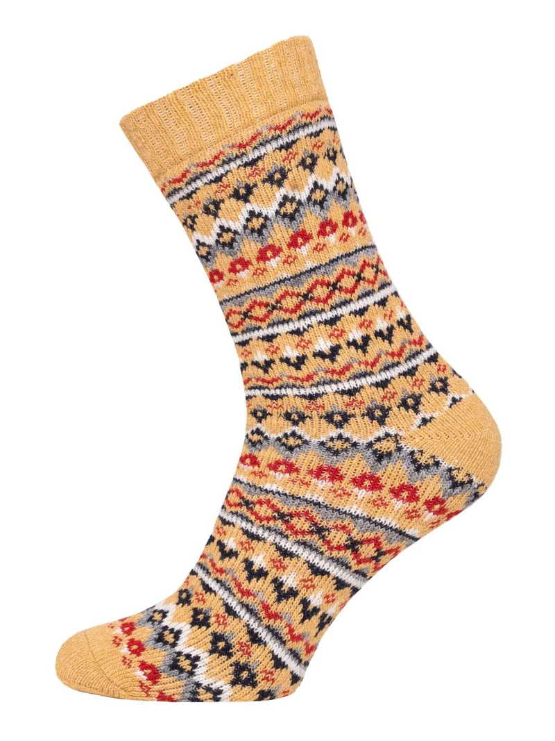 Ein Paar 45% Wollsocken Buntes s Design