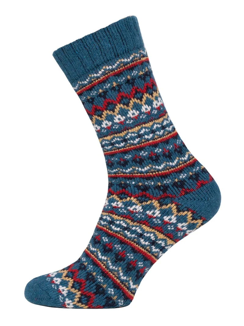 Ein Paar 45% Wollsocken Buntes s Design