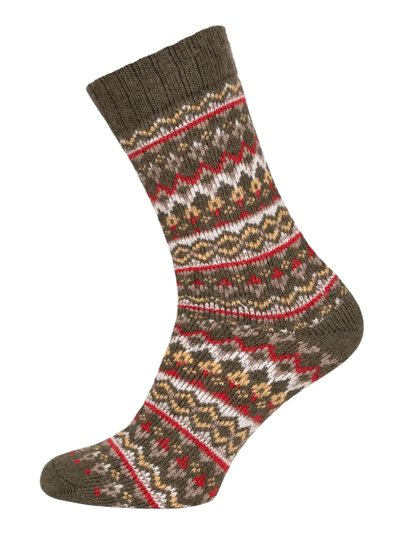 Ein Paar 45% Wollsocken Buntes s Design