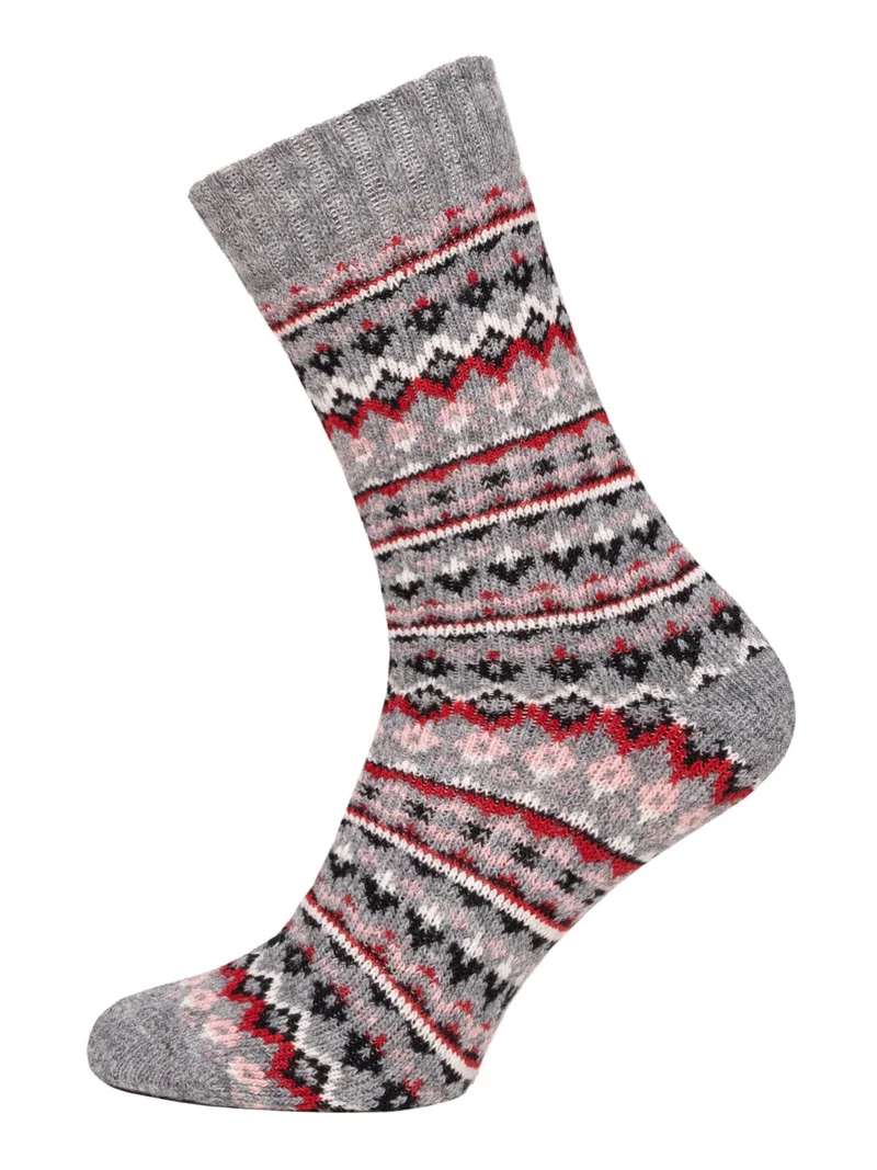 Ein Paar 45% Wollsocken Buntes s Design