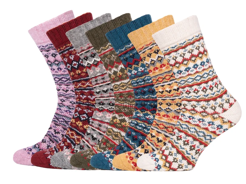 Ein Paar 45% Wollsocken Buntes s Design