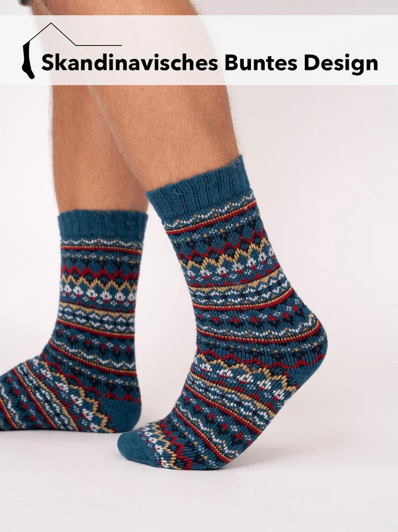 Ein Paar 45% Wollsocken Buntes s Design