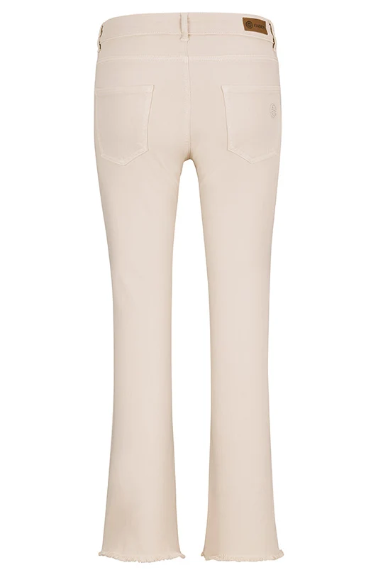 5-Pocket-Jeans mit ausgestelltem Bein und Fransen