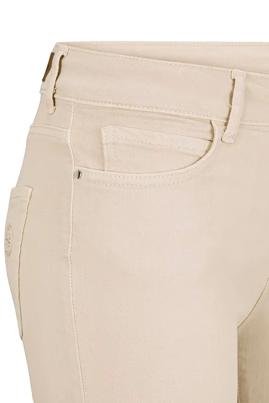 5-Pocket-Jeans mit ausgestelltem Bein und Fransen