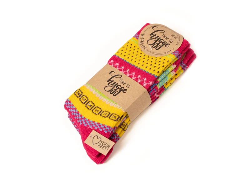 2 Paar 45% Wollsocken Bunt s Design 2 Paar