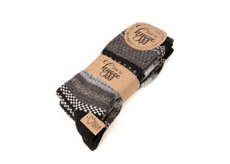 2 Paar 45% Wollsocken Bunt s Design 2 Paar