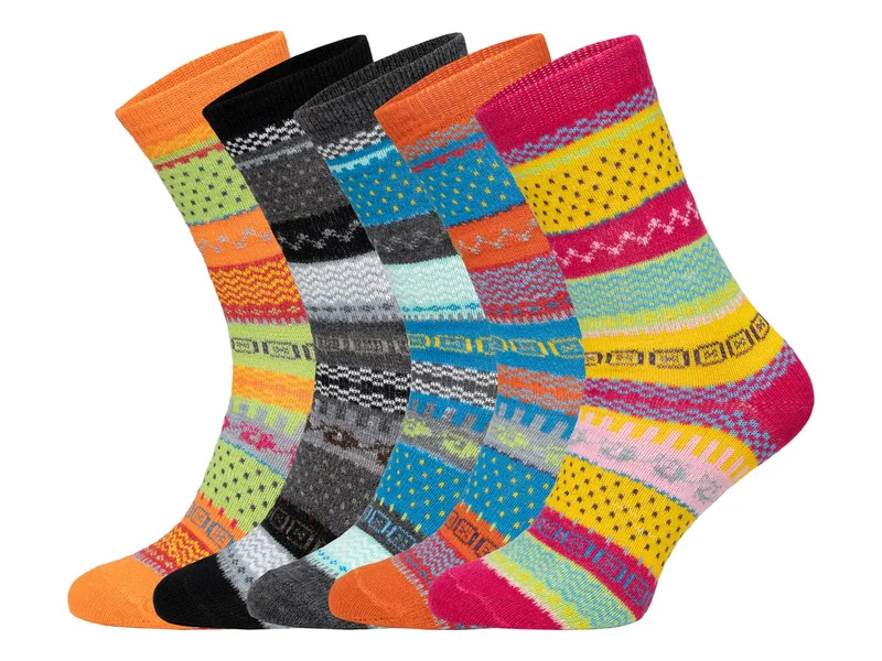 2 Paar 45% Wollsocken Bunt s Design 2 Paar