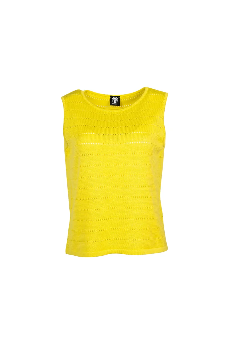 Top in Lochstruktur in Farbe Citrus | 100% Made in Germany