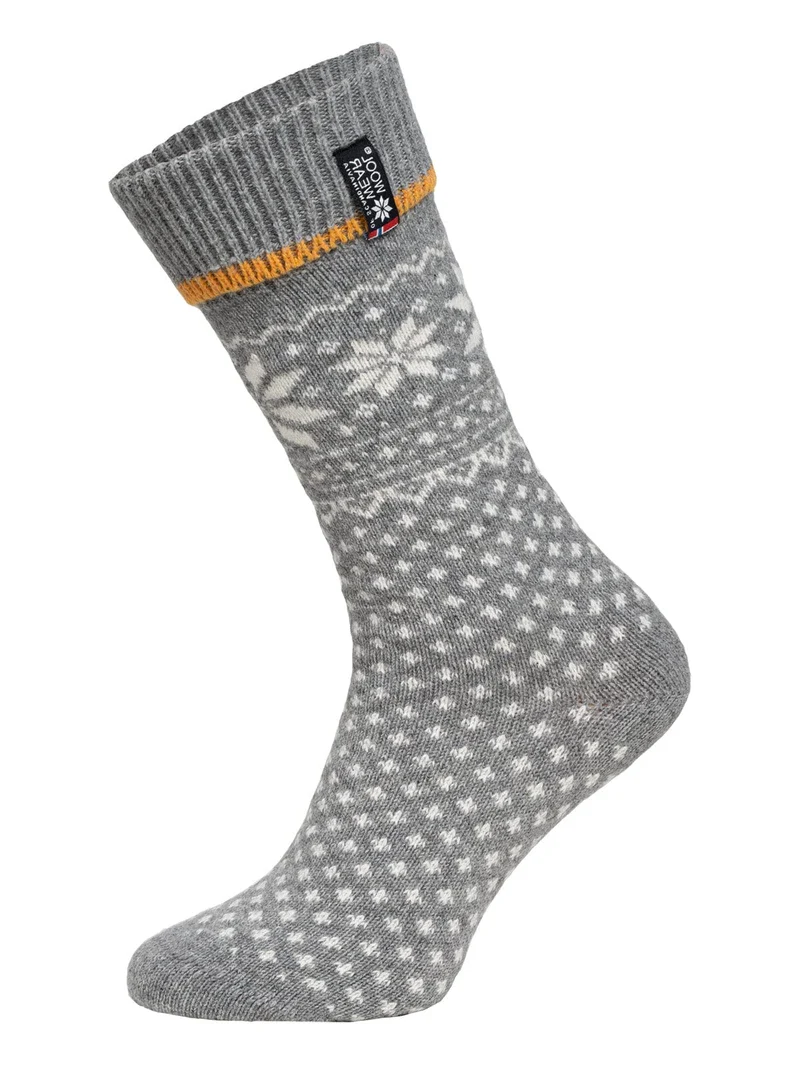 Ein Paar 70% Lammwollsocken mit Umschlag Norweger Design