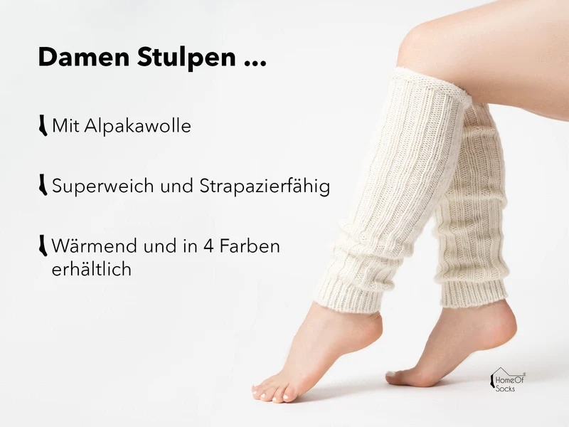 Alpaka Beinstulpen 50% Wolle