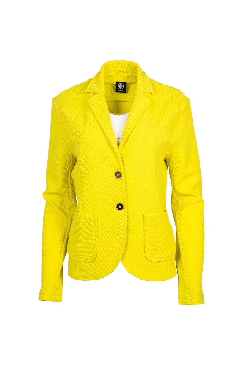 Taillierter Blazer in sportiver Jersey-Struktur in Citrus