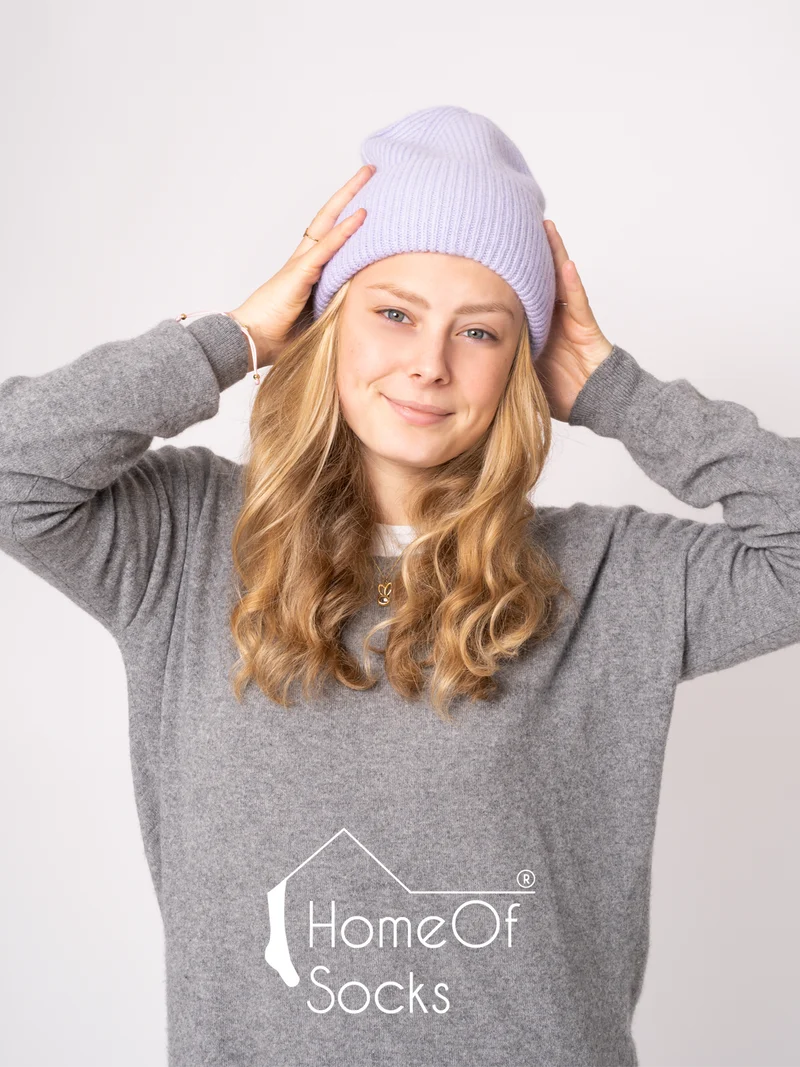 Mütze mit Umschlag Beanie mit Wolle