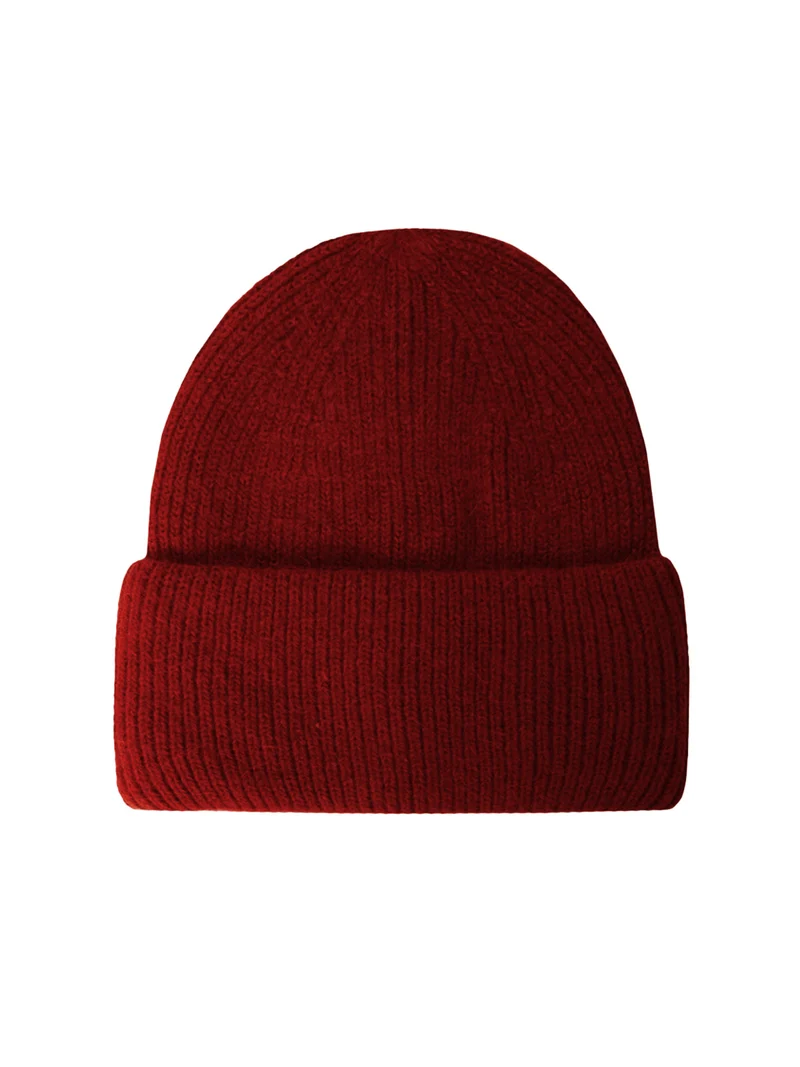 Mütze mit Umschlag Beanie mit Wolle