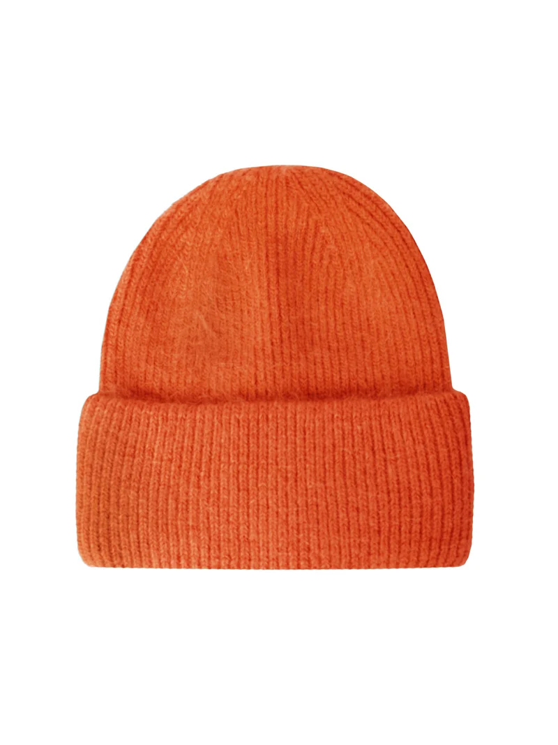 Mütze mit Umschlag Beanie mit Wolle