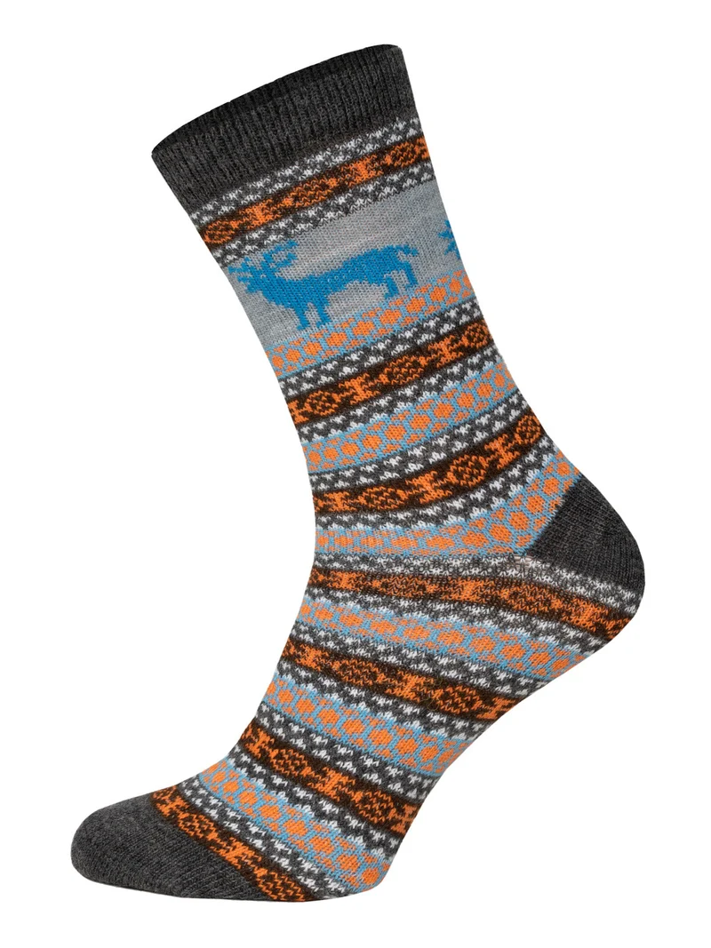 2 Paar Bunte Elch Hygge Socken mit Wolle