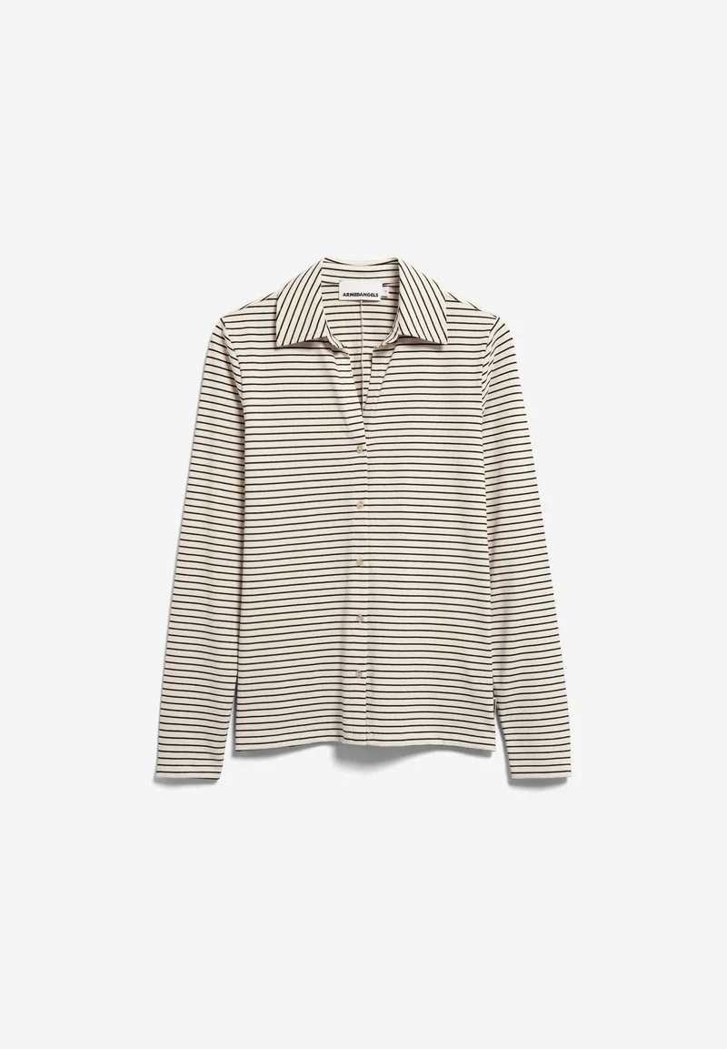 NALAANNIA GESTREIFTE BLUSE | oatmilk-black