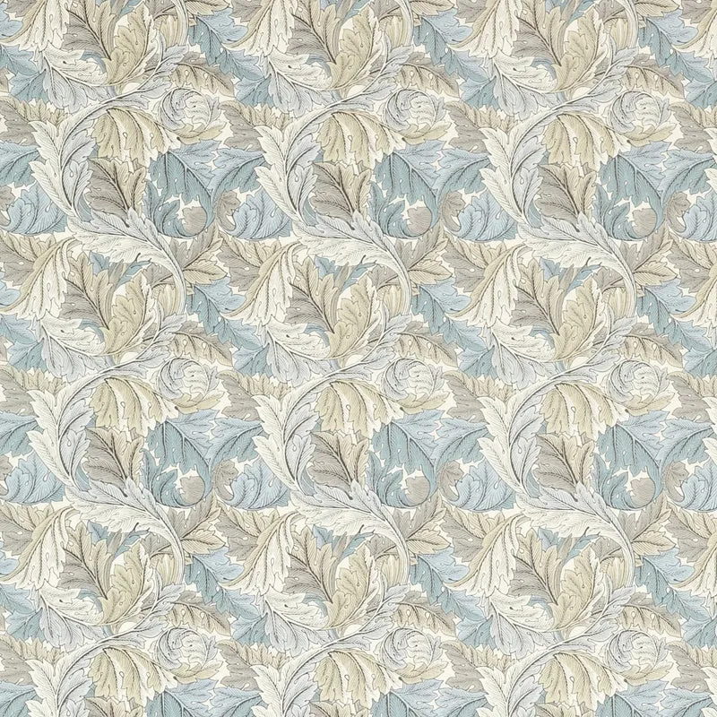 Baumwollstoff Akanthus - grau