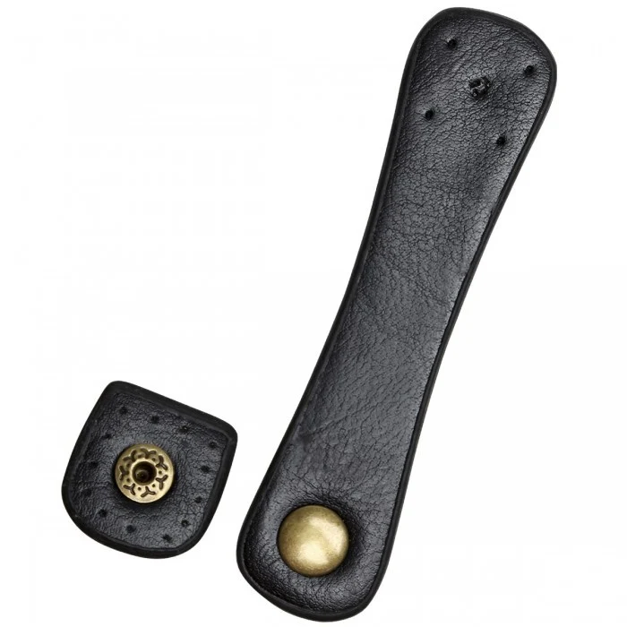 Go Handmade Riemen mit Druckverschluss in PU-Leder 11 x 1,8cm Schwarz