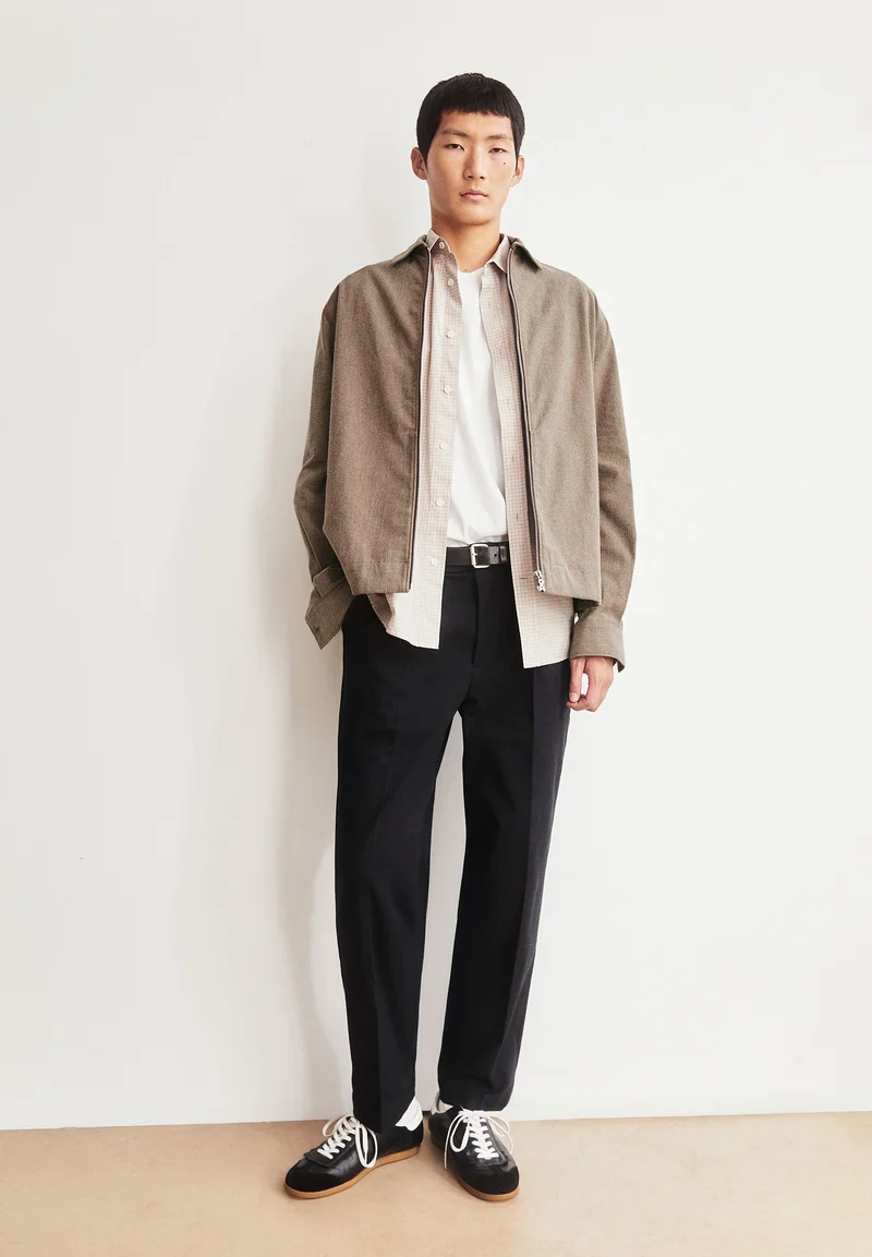 TAAMIR STRUKTURIERTE BUNDFALTENHOSE | black