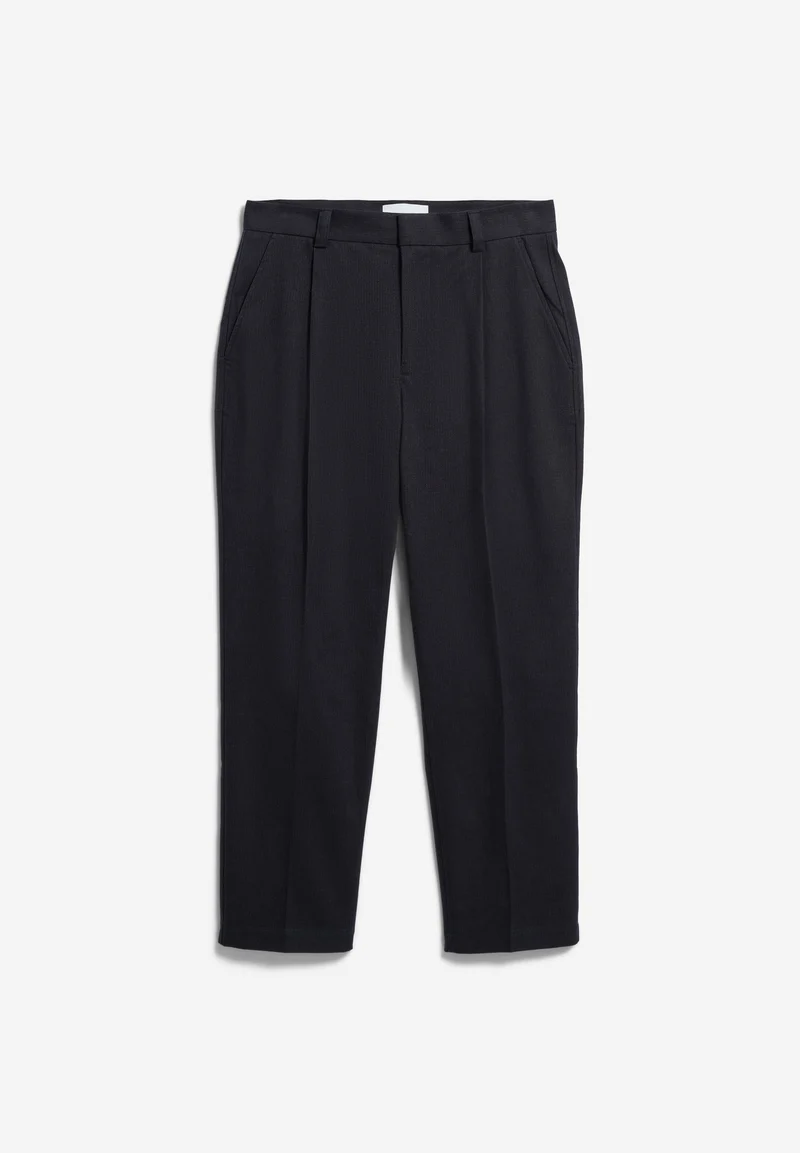 TAAMIR STRUKTURIERTE BUNDFALTENHOSE | black