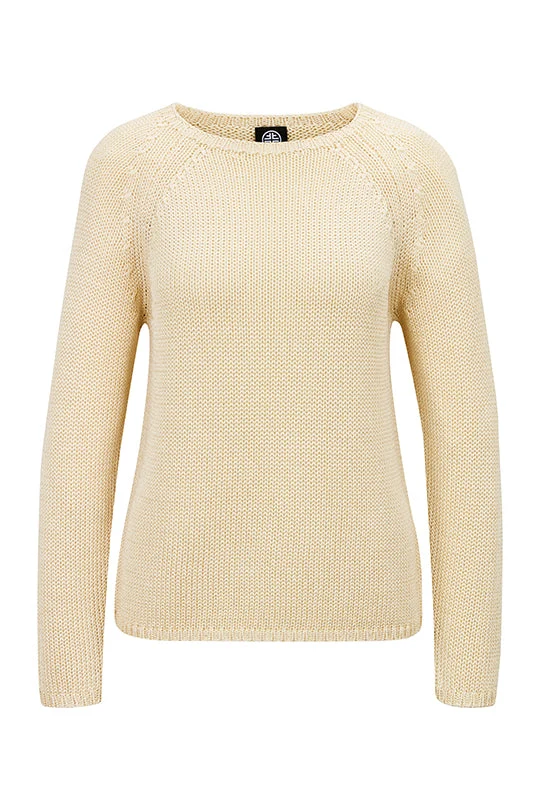 Edler Strickpullover in Glanzgarn mit Leinen