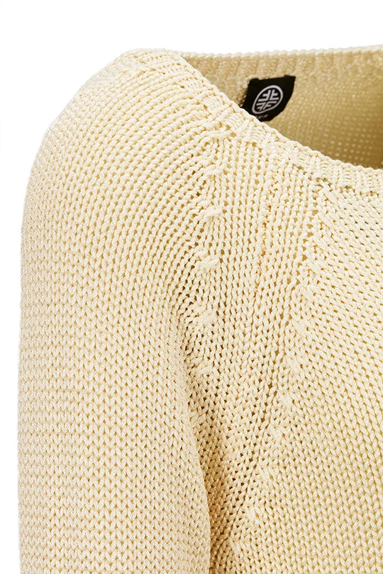 Edler Strickpullover in Glanzgarn mit Leinen