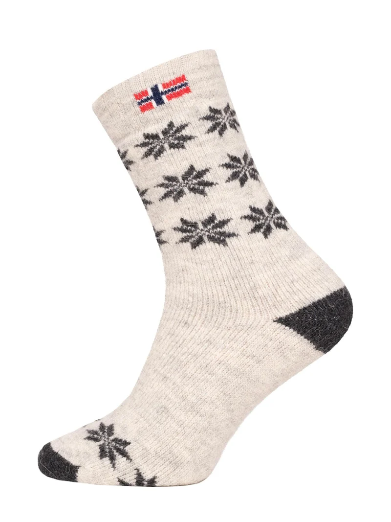 Ein Paar 80% Wollsocken Norwegen Flagge & Stern Design