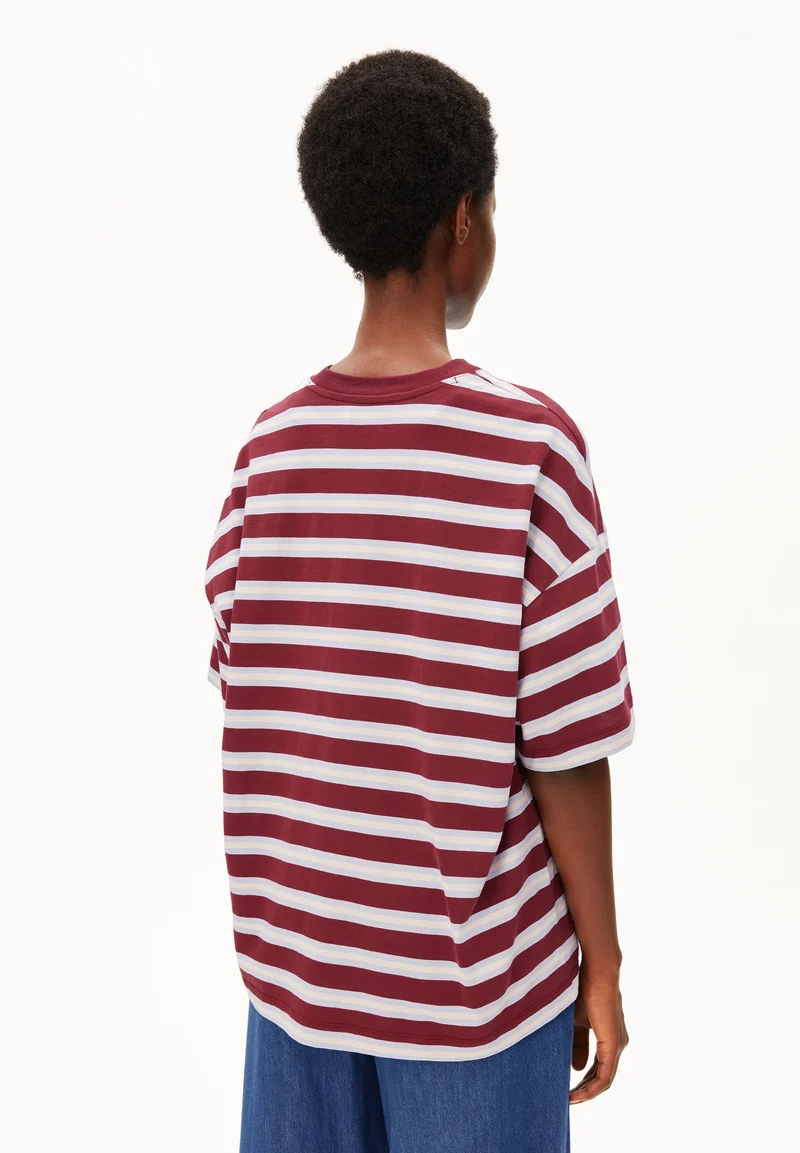 ICONIC Å GESTREIFTES T-SHIRT | velvet red-soft blue-undyed
