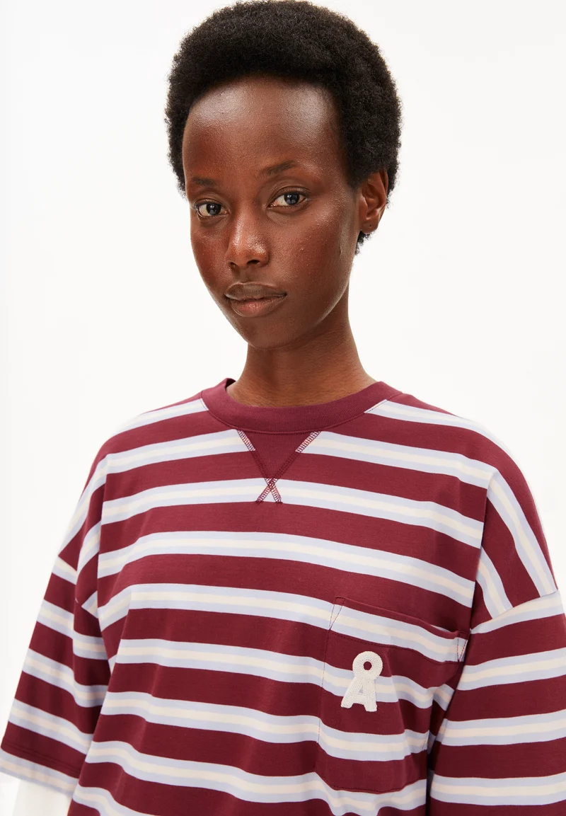 ICONIC Å GESTREIFTES T-SHIRT | velvet red-soft blue-undyed