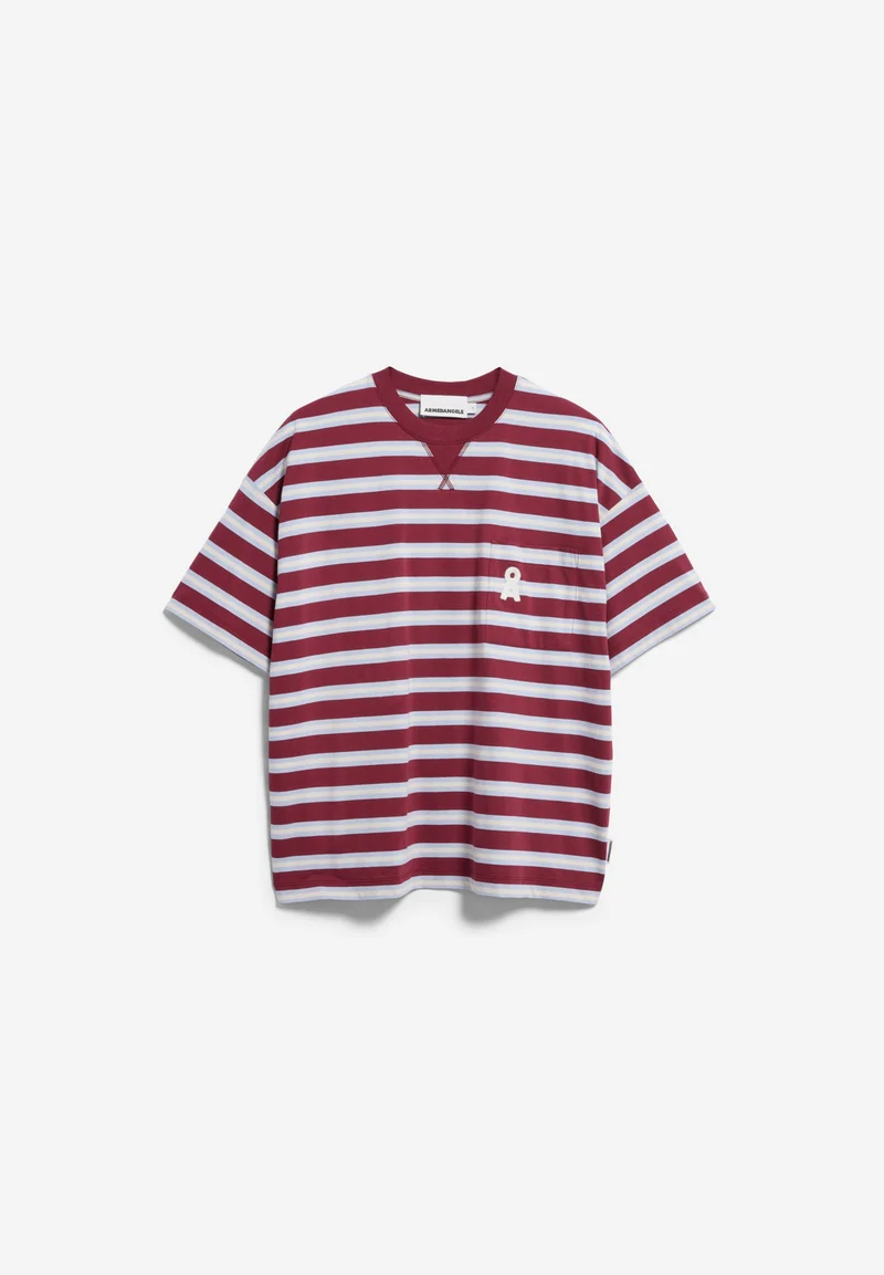ICONIC Å GESTREIFTES T-SHIRT | velvet red-soft blue-undyed