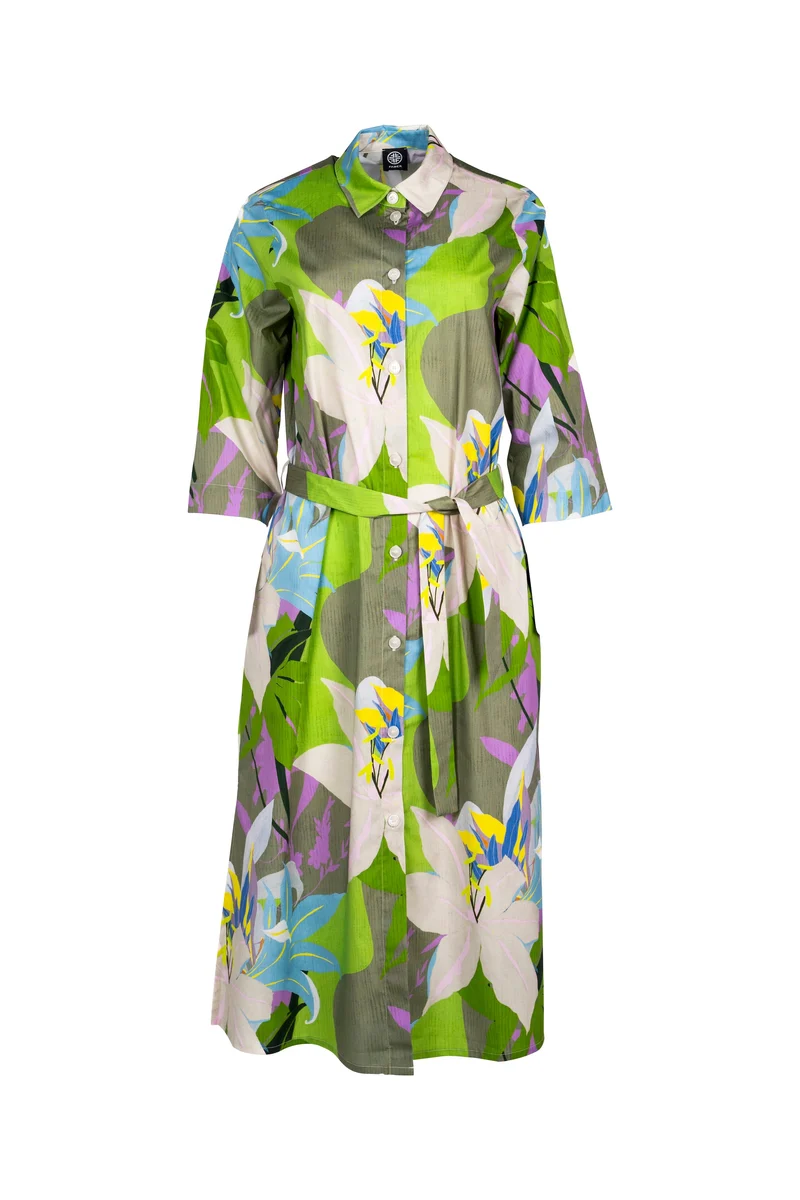 Hemdblusenkleid mit Exotic-Floral-Print