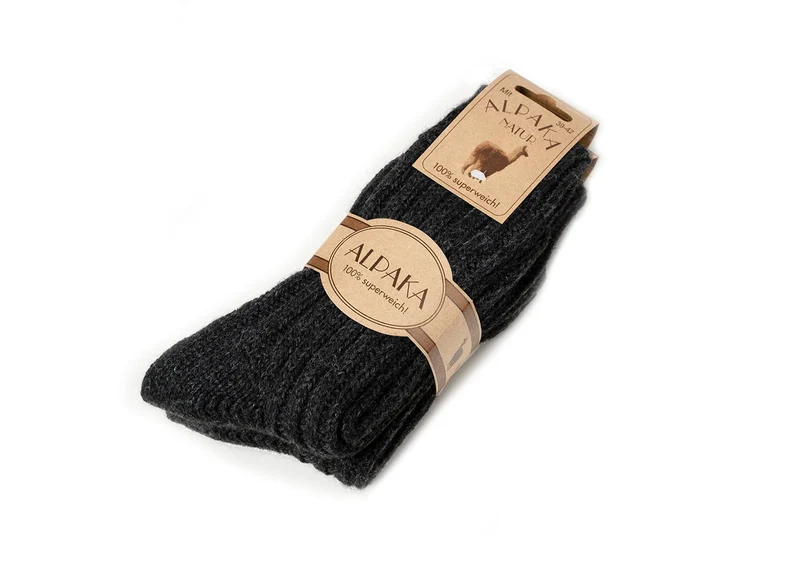 2 Paar 50% Wollsocken mit Alpakawolle