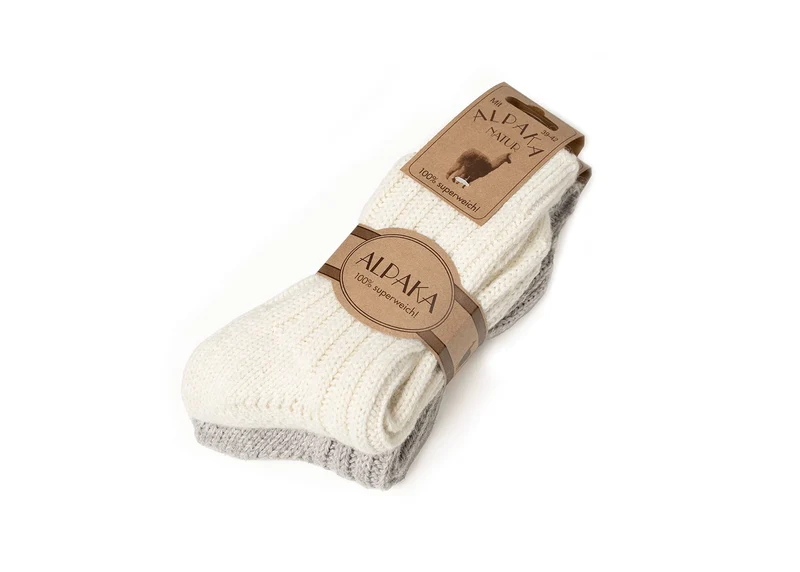 2 Paar 50% Wollsocken mit Alpakawolle