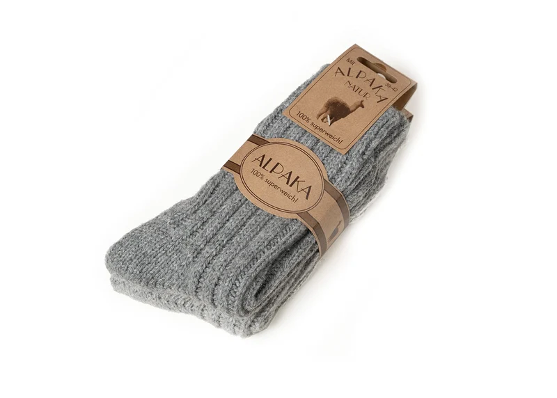 2 Paar 50% Wollsocken mit Alpakawolle