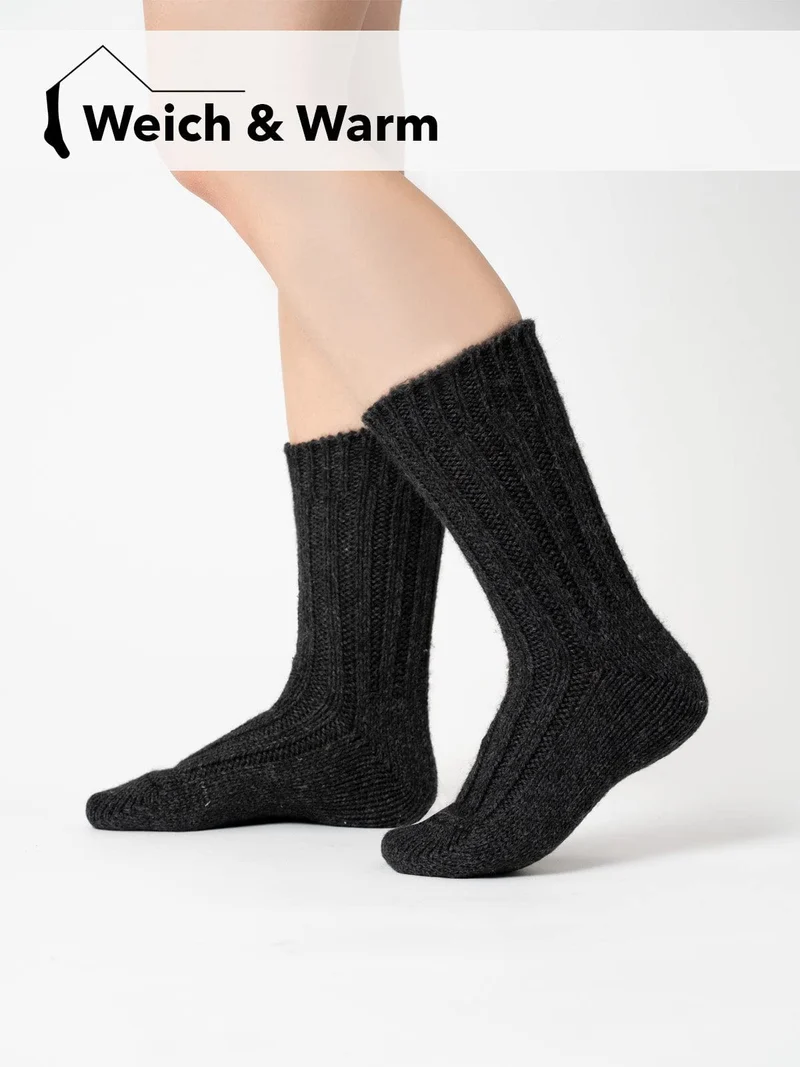 2 Paar 50% Wollsocken mit Alpakawolle