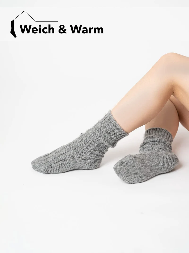 2 Paar 50% Wollsocken mit Alpakawolle