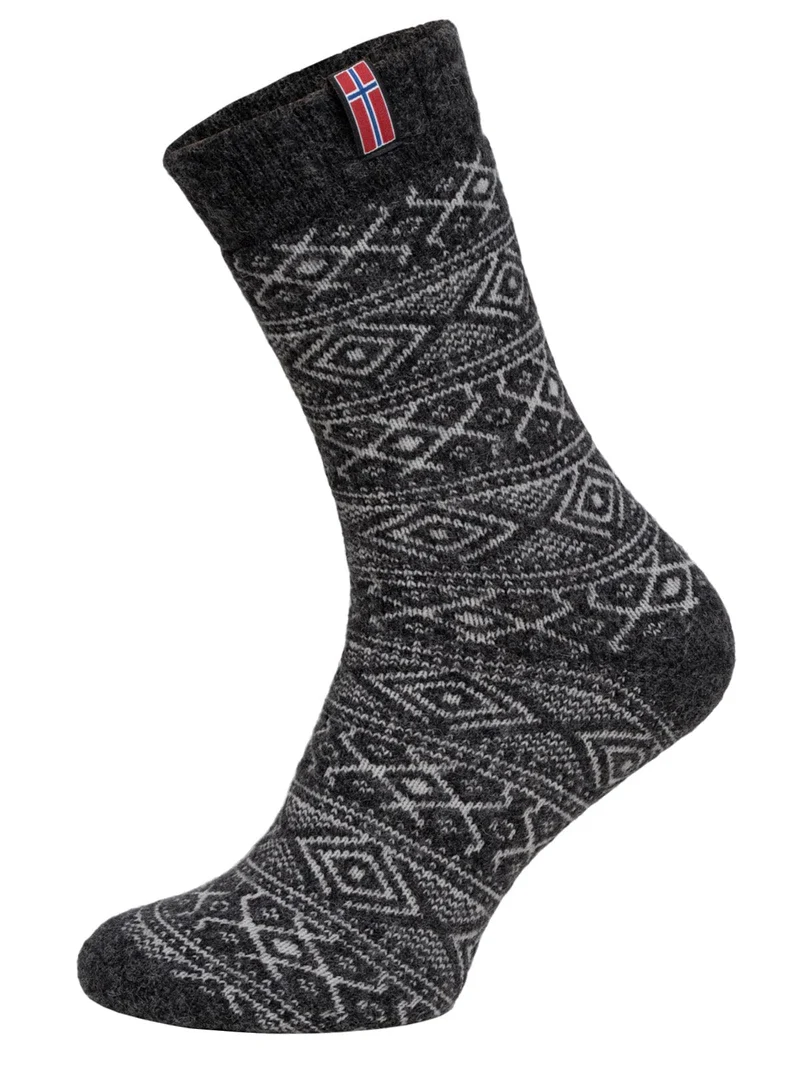 Ein Paar 80% Wollsocken Norwegen Flagge