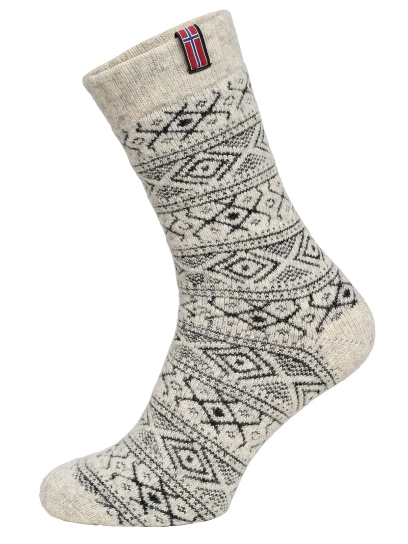 Ein Paar 80% Wollsocken Norwegen Flagge
