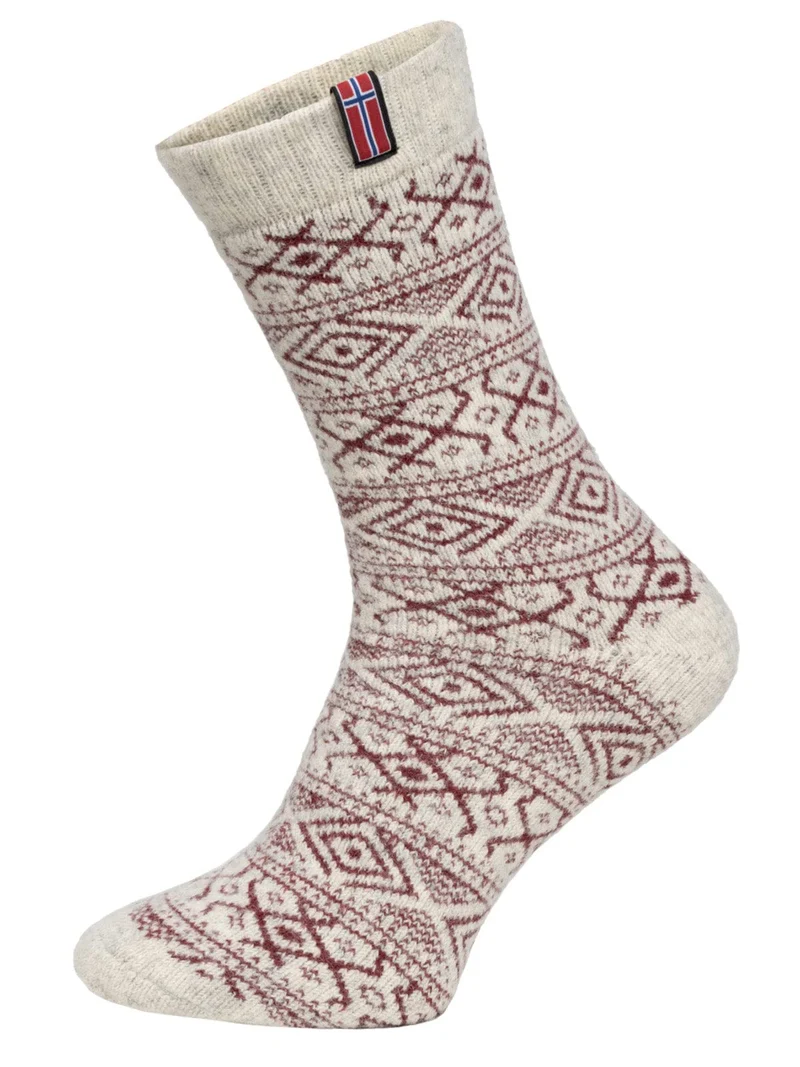 Ein Paar 80% Wollsocken Norwegen Flagge