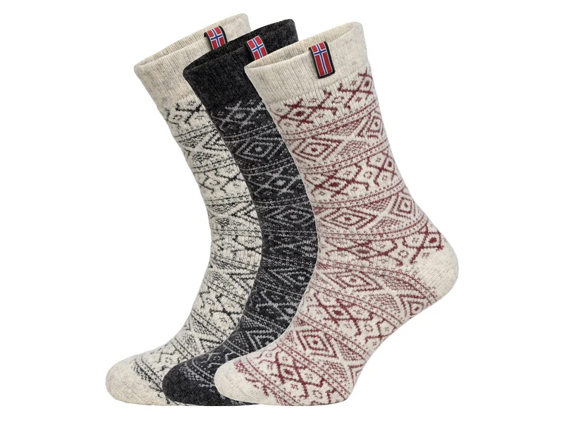 Ein Paar 80% Wollsocken Norwegen Flagge